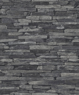 Galerie Silver Grey Rocky Retreat Motif A4 Wallpaper Sample from B&Q