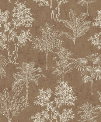 Galerie Zen Beige Tree Leaf Dwp0361-02 A4 Wallpaper Sample from B&Q