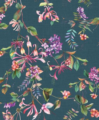 Galerie Flora Green Summer Bouquet A4 Wallpaper Sample from B&Q