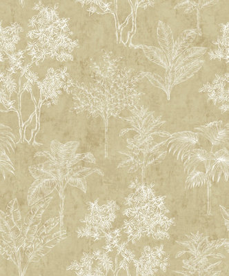 Galerie Zen Bronze Brown Tree Leaf Dwp0361-03 A4 Wallpaper Sample from B&Q