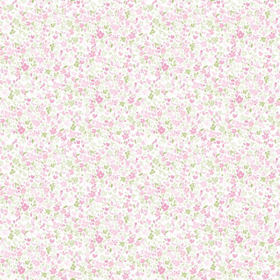 Galerie Small Prints Pink Mini Mod Floral A4 Wallpaper Sample from B&Q