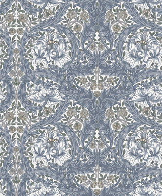 Galerie Hidden Treasures Blue African Marigold A4 Wallpaper Sample from B&Q
