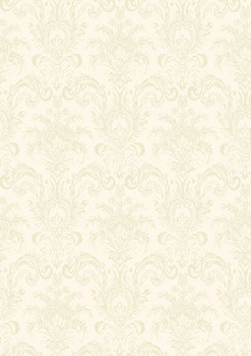 Galerie The Classic Italian Collection Off-White Damask Embossed A4 Wallpaper Sample from B&Q
