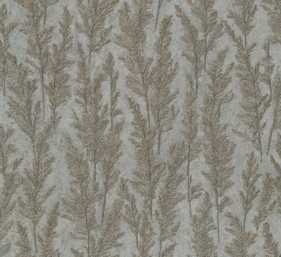 Galerie Natural Opulence Silver Feathery Tree A4 Wallpaper Sample from B&Q