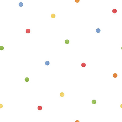 Galerie Tiny Tots 2 Primary Dots Smooth A4 Wallpaper Sample from B&Q