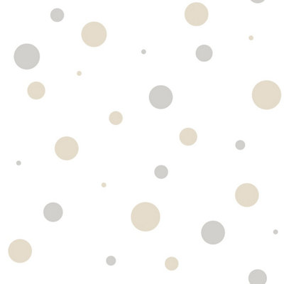 Galerie Little Explorers 2 Silver Polka Dots A4 Wallpaper Sample from B&Q
