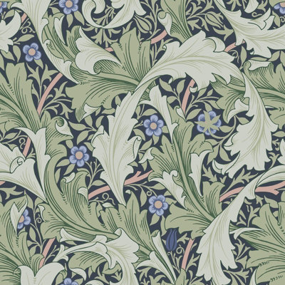Galerie Hidden Treasures Green Floral Granville Leaf A4 Wallpaper Sample from B&Q