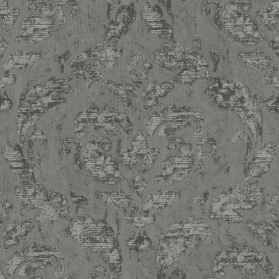 Galerie Utopia Silver/grey Traditional Damask Sheen Finish A4 Wallpaper Sample from B&Q