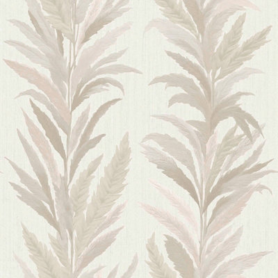 Galerie Ornamenta Beige Leaf Flourish Wallpaper A4 Sample from B&Q