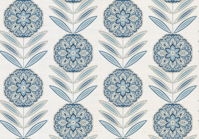 Galerie Mulberry Tree Blue Floral Sisal Grasscloth A4 Wallpaper Sample from B&Q