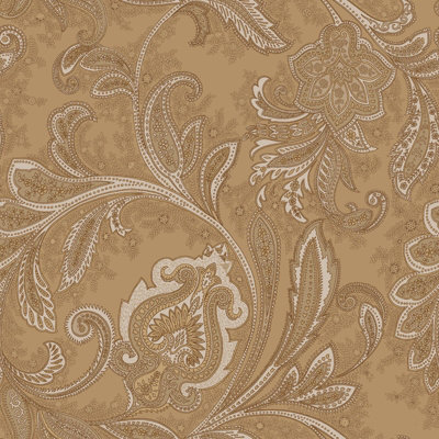 Galerie Elegance Bronze Paisley A4 Wallpaper Sample Dwp0355-06 from B&Q