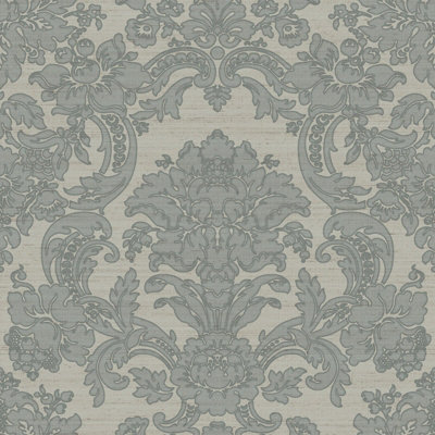 Galerie Italian Silks And Damasks Blue Floral A4 Wallpaper Sample from B&Q