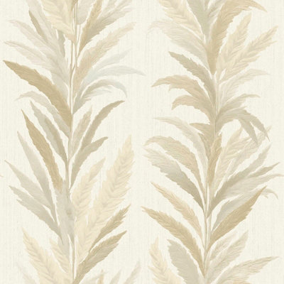 Galerie Ornamenta Beige Leaf Flourish Wallpaper A4 Sample from B&Q