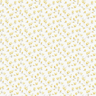 Galerie Miniatures 3 Yellow Floral A4 Wallpaper Sample from B&Q