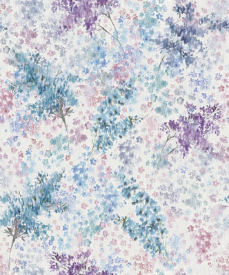 Galerie Flora Purple Soft Foliage A4 Wallpaper Sample from B&Q
