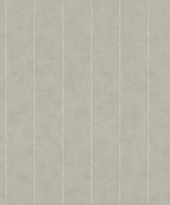 Galerie Flora Grey Pinstripes A4 Wallpaper Sample from B&Q