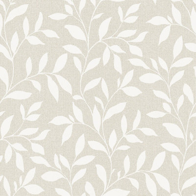Galerie Utopia Beige Loose Leaf A4 Wallpaper Sample from B&Q
