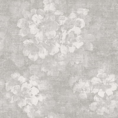 Galerie Atmosphere Grey Mystic Floral Smooth A4 Wallpaper Sample from B&Q