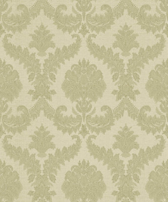 Galerie Italian Silks And Damasks Green Damask A4 Wallpaper Sample from B&Q