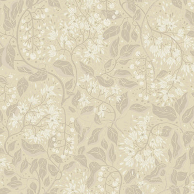 Galerie Fagring Floral Beige A4 Wallpaper Sample from B&Q