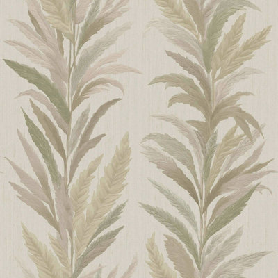 Galerie Ornamenta Beige Leaf Flourish Wallpaper A4 Sample from B&Q
