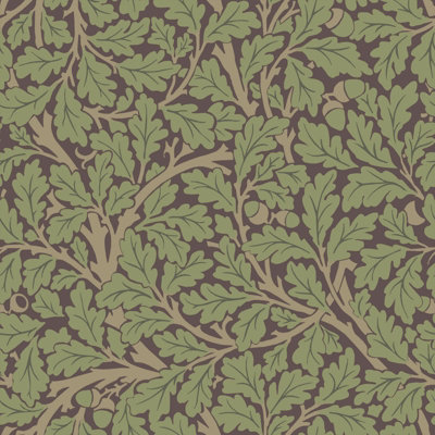 Galerie Hidden Treasures Purple Oak Tree Leaf A4 Wallpaper Sample from B&Q