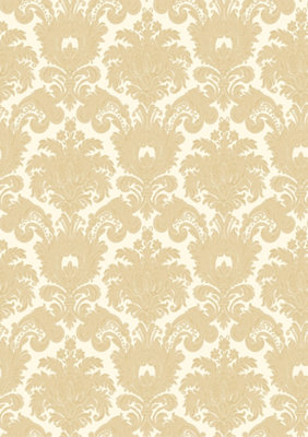 Galerie The Classic Italian Collection Gold Damask Embossed A4 Wallpaper Sample from B&Q