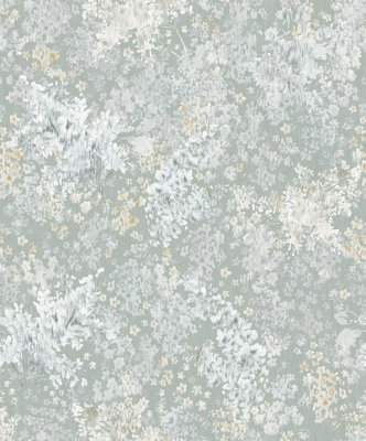 Galerie Flora Grey Soft Foliage A4 Wallpaper Sample from B&Q