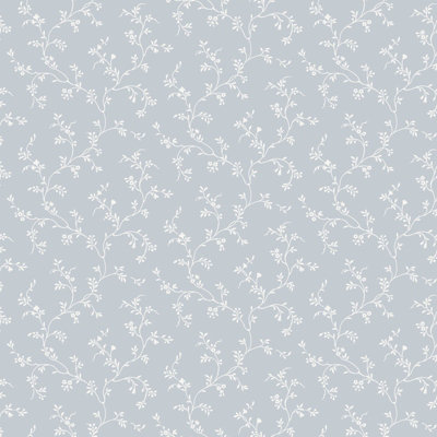 Galerie Pretty Prints Blue Sienas Floral Trail A4 Wallpaper Sample from B&Q