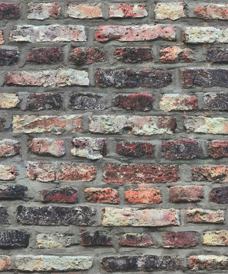 Galerie Multi-Coloured Brickshire Residents Motif A4 Wallpaper Sample from B&Q