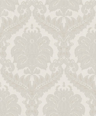 Galerie Ornamenta Grey Traditional Damask Wallpaper A4 Sample from B&Q