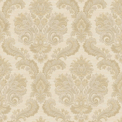 Galerie Ornamenta Beige Floral Damask Wallpaper A4 Sample from B&Q