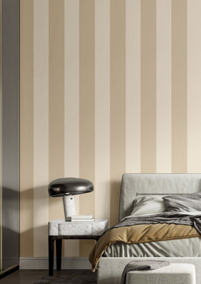 Galerie Ornamenta Blue Wide Stripe Wallpaper A4 Sample from B&Q