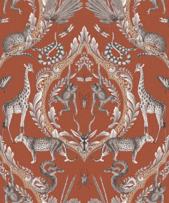 Galerie Bazaar Rust Menagerie Smooth A4 Wallpaper Sample from B&Q