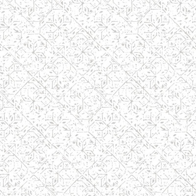 Galerie Bazaar Light Grey Tangier Tile Smooth A4 Wallpaper Sample from B&Q