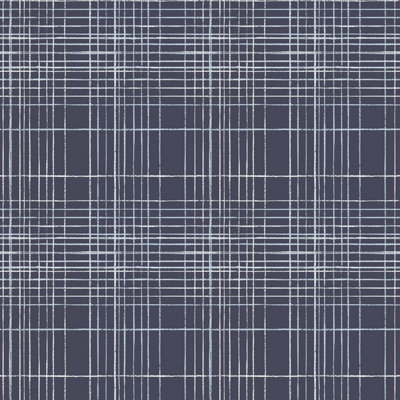 Galerie Deauville 2 Navy Blue White Nautical Sea Plaid Smooth A4 Wallpaper Sample from B&Q
