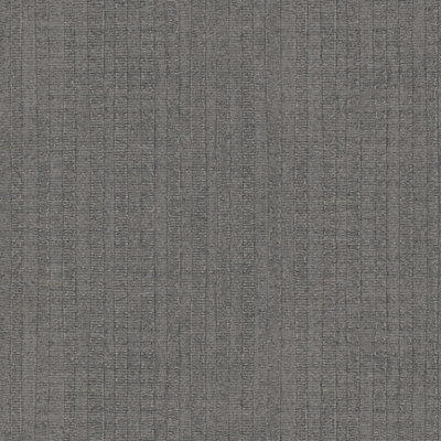Galerie Bazaar Charcoal Moss Stripe Smooth A4 Wallpaper Sample from B&Q