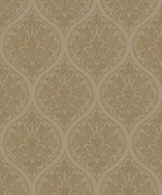 Galerie Emporium Gold Ogee Embossed A4 Wallpaper Sample from B&Q