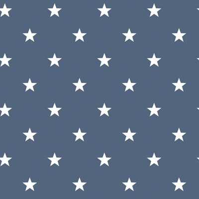 Galerie Deauville 2 Marine Blue White Deauville Star Smooth A4 Wallpaper Sample from B&Q
