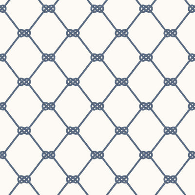Galerie Deauville 2 Marine Blue White Nautical Rope Smooth A4 Wallpaper Sample from B&Q
