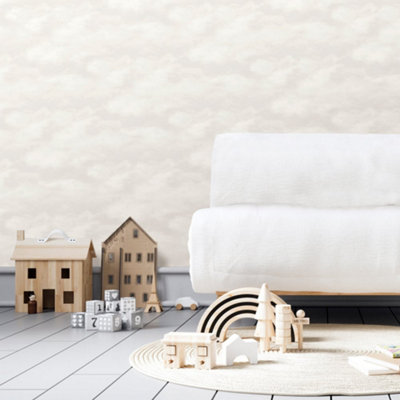 Galerie Style Sisters Kids Cloud Beige Ss21248 Wallpaper from B&Q