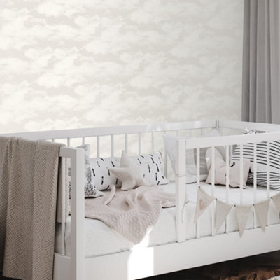 Galerie Style Sisters Kids Cloud Pearl Beige Ss21249 Wallpaper from B&Q
