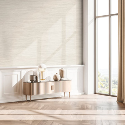 Galerie Style Sisters Grasscloth Beige Cream Ss21250 Wallpaper from B&Q