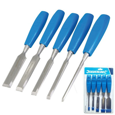Silverline 5Pc Wood Bevel Edge Carpentry Joinery Joiner Woodwork Chisel Set from B&Q