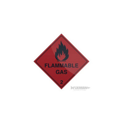 Fixman Flammable Gas Sign100 X 100mm Self-Adhesive from B&Q