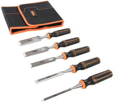5Pc Triton High Quality Bevel Edge Wood Chisels Carpentry Woodwork Chisel Set from B&Q