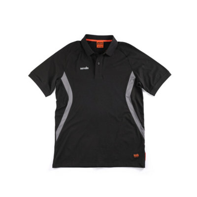 Scruffs Tech Black & Graphite Men's Polo Shirt Medium from B&Q