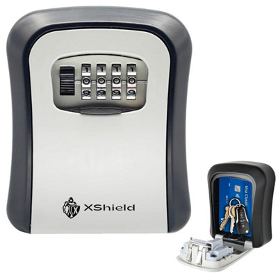 Xshield 4-Digit Combination Key Safe Police-Approved Wall-Mount Lock Box Weatherproof & Heavy-Duty Large Capacity For Keys & from B&Q