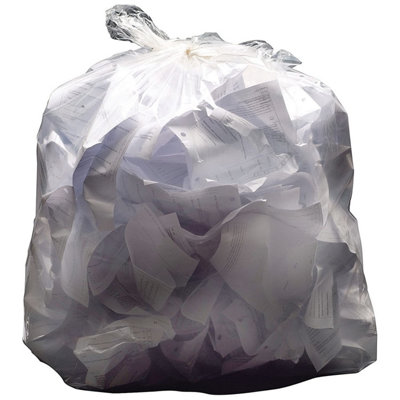 2Work Medium Duty Refuse Sack Clear (Pack Of 200) Kf73377 from B&Q