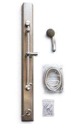 Twyford Bathrooms Twyford Sola Thermostatic Shower Panel Wall Mounting Thermostatic Mixer Sf1211Cp Stainless Steel Tmv3 Wras from B&Q